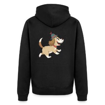 Chien mignon - Veste à capuche bio Premium Unisexe - noir - Dos - Nico (187cm)