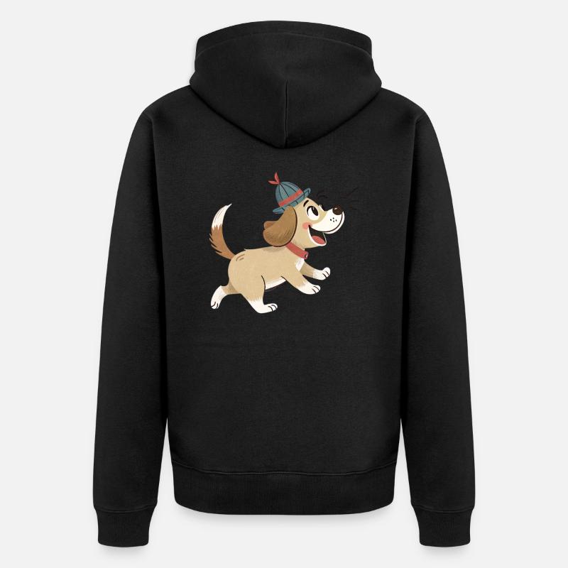 Chien mignon - Veste à capuche bio Premium Unisexe - noir