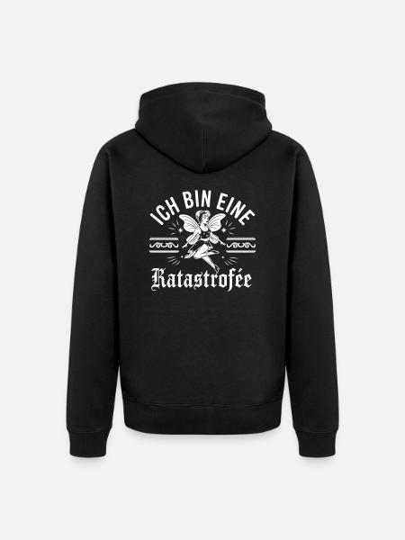 Ich bin eine Katastrophe - Unisex Premium Organic Zip Hoodie - black