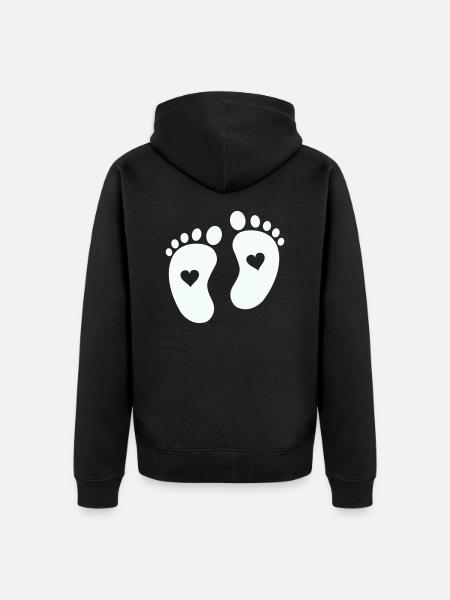 Baby feet - Unisex Premium Organic Zip Hoodie - black
