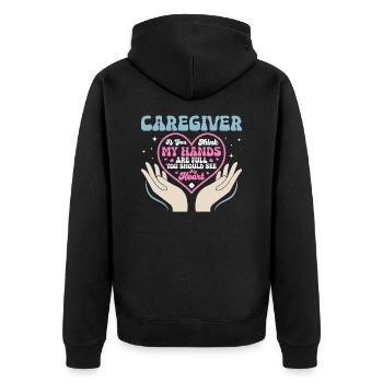 Aidant Si vous pensez que mes mains sont pleines Aidant - Veste à capuche bio Premium Unisexe - noir - Dos - Nico (187cm)