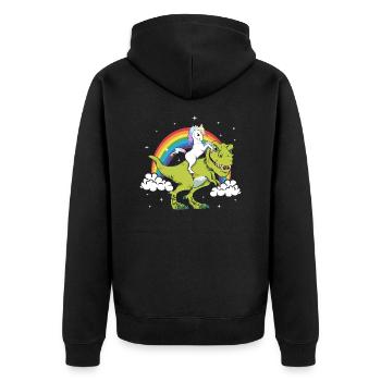 Licorne Fantasy Dinosaure Tyrannosaurus T-Rex - Veste à capuche bio Premium Unisexe - noir - Dos - Nico (187cm)