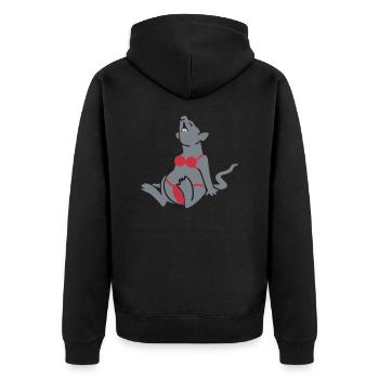 Strandratte / rat at the beach (3c) - Unisex Premium Bio Zip Hoodie - Schwarz - Hinten - Nico (187cm)