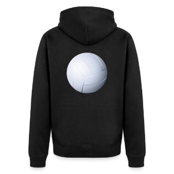 Football - Unisex Premium Organic Zip Hoodie - black - Back - Nico (187cm)
