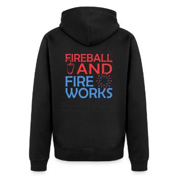 Boule de feu et feux d'artifice - Veste à capuche bio Premium Unisexe - noir - Dos - Nico (187cm)