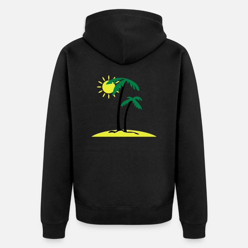 Palminsel - Unisex Premium Bio Zip Hoodie - Schwarz