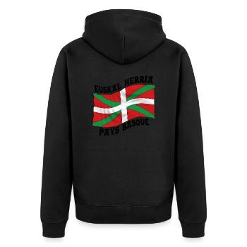Drapeau Basque Ikurriña - Veste à capuche bio Premium Unisexe - noir - Dos - Nico (187cm)