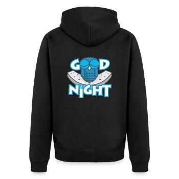 Good night owl close eyes relaxed - Unisex Premium Organic Zip Hoodie - black - Back - Nico (187cm)