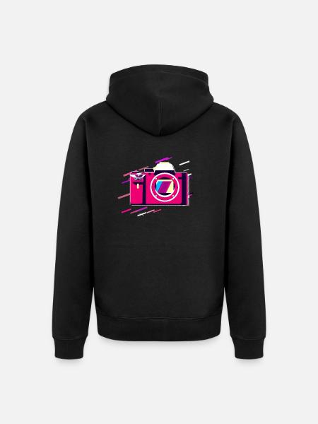 Background Body 80s Retro Violet - Unisex Premium Organic Zip Hoodie - black
