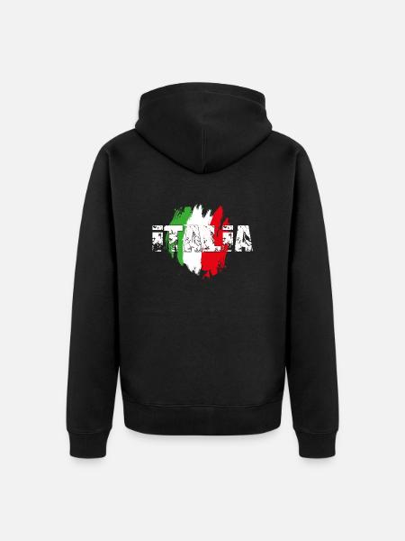 italia_blanc - Unisex Premium Organic Zip Hoodie - black