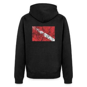 Drapeau de plongée cadeau de plongée sous-marine - Veste à capuche bio Premium Unisexe - noir - Dos - Nico (187cm)