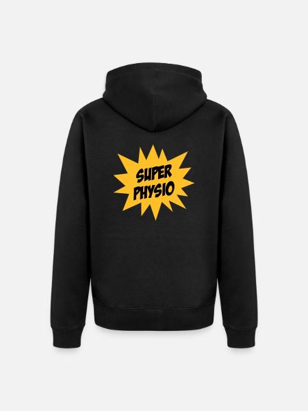 Super Physio - Unisex Premium Organic Zip Hoodie - black