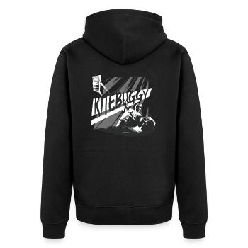 2 Rad Kitebuggy - Unisex Premium Bio Zip Hoodie - Schwarz - Hinten - Nico (187cm)