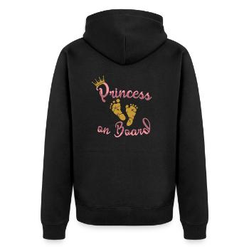 Princesse à bord bébé grossesse enceinte - Veste à capuche bio Premium Unisexe - noir - Dos - Nico (187cm)