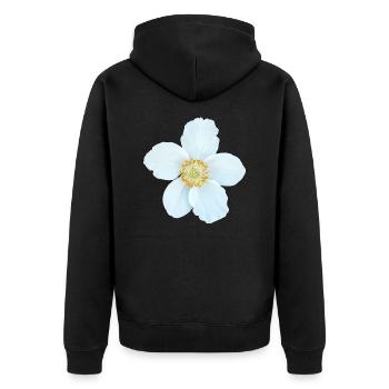 The Greater Anemone - Anemone sylvestris - Unisex Premium Organic Zip Hoodie - black - Back - Nico (187cm)