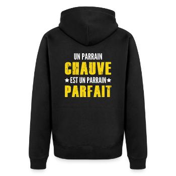 un parrain chauve est un parrain parfait - Veste à capuche bio Premium Unisexe - noir - Dos - Nico (187cm)
