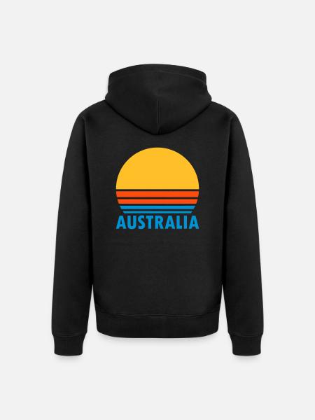Australia (split sun) - Unisex Premium Organic Zip Hoodie - black