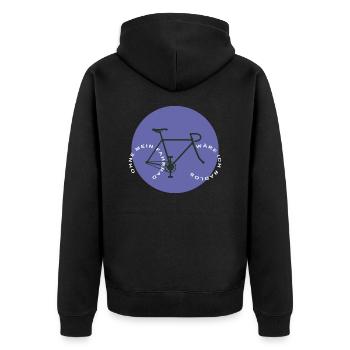 Without my bike - Unisex Premium Organic Zip Hoodie - black - Back - Nico (187cm)