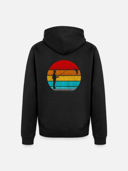 fishing - Unisex Premium Organic Zip Hoodie - black