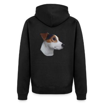 Jack Russell Terrier - Unisex Premium Bio Zip Hoodie - Schwarz - Hinten - Nico (187cm)