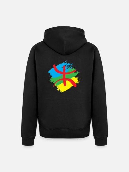 Stylized Amazigh flag - Unisex Premium Organic Zip Hoodie - black