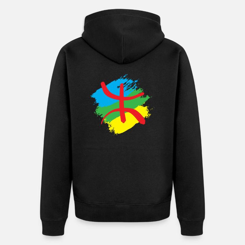 Drapeau Amazigh stylisé - Veste à capuche bio Premium Unisexe - noir