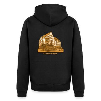 Kaiserslautern Kaiserbrunnen Rhénanie-du-Nord-Westphalie - Veste à capuche bio Premium Unisexe - noir - Dos - Nico (187cm)