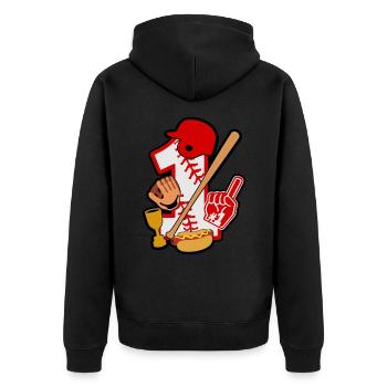 Baseball 1. Geburtstag Party Nummer 1 - 1 Jahre - Unisex Premium Bio Zip Hoodie - Schwarz - Hinten - Nico (187cm)