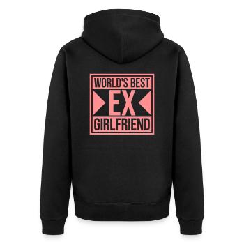 worlds best ex girlfriend - Unisex Premium Bio Zip Hoodie - Schwarz - Hinten - Nico (187cm)
