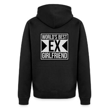 worlds best ex girlfriend - Unisex Premium Bio Zip Hoodie - Schwarz - Hinten - Nico (187cm)