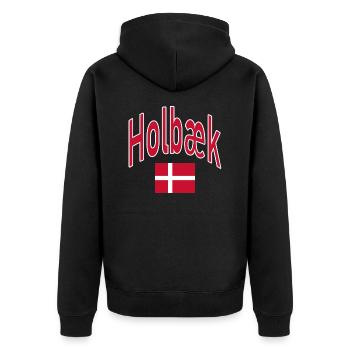 Drapeau du Danemark de Holbæk - Veste à capuche bio Premium Unisexe - noir - Dos - Nico (187cm)