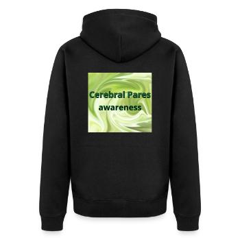cerebral palsy awareness - Unisex Premium Organic Zip Hoodie - black - Back - Nico (187cm)