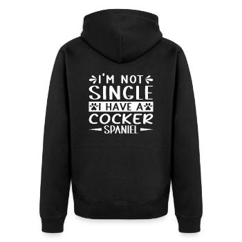 I´m not Single i have a Cocker Spaniel - Unisex Premium Bio Zip Hoodie - Schwarz - Hinten - Nico (187cm)