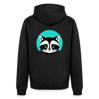 Ratons laveurs Mignon Dessin animé Raton laveur 19 - Veste à capuche bio Premium Unisexe - noir - Dos - Nico (187cm)