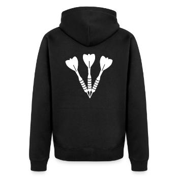 Darts Sports Fun - Unisex Premium Organic Zip Hoodie - black - Back - Nico (187cm)