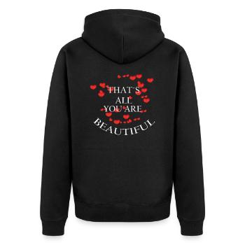 Tout cela vous êtes belle! - Veste à capuche bio Premium Unisexe - noir - Dos - Nico (187cm)