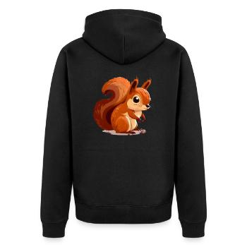 Squirrel - Unisex Premium Organic Zip Hoodie - black - Back - Nico (187cm)