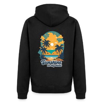 Sunshine in my mind. Cool summertime design. - Unisex Premium Organic Zip Hoodie - black - Back - Nico (187cm)