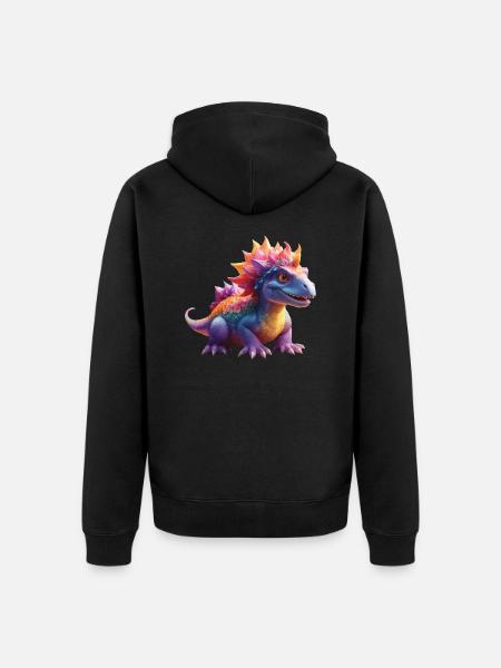 Dinosaurs, for individual text, design - Unisex Premium Organic Zip Hoodie - black