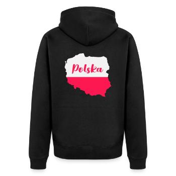 Pologne Polska - Veste à capuche bio Premium Unisexe - noir - Dos - Nico (187cm)