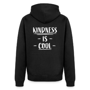 Kindness Is Cool Kindness Kindness Saying - Unisex Premium Organic Zip Hoodie - black - Back - Nico (187cm)