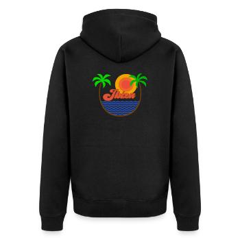 Ibiza - Unisex Premium Organic Zip Hoodie - black - Back - Nico (187cm)