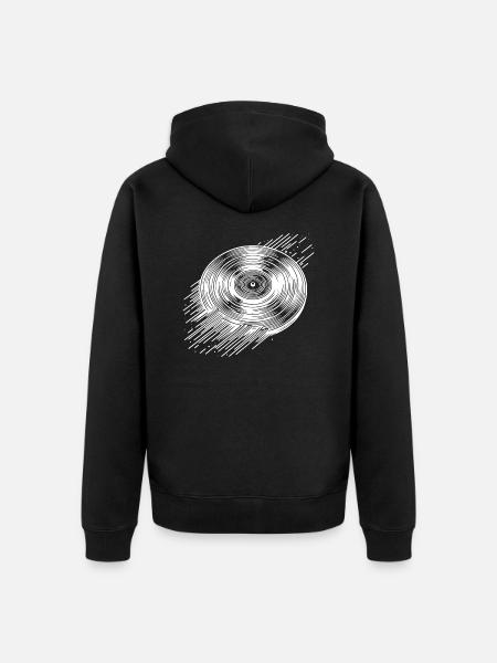 LP Vinyl - Unisex Premium Organic Zip Hoodie - black