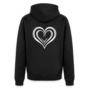 Herz, Liebe, Valentinstag, Symbol - Unisex Premium Bio Zip Hoodie - Schwarz - Hinten - Nico (187cm)