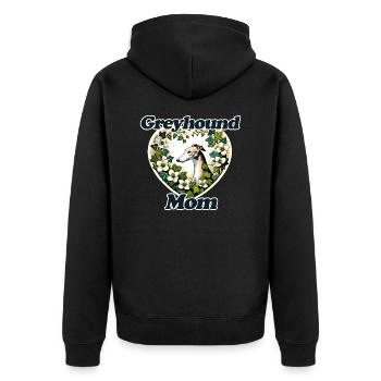 Greyhound Mama - Unisex Premium Bio Zip Hoodie - Schwarz - Hinten - Nico (187cm)