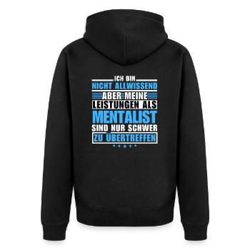 Unmatched performance as a mentalist - Unisex Premium Organic Zip Hoodie - black - Back - Nico (187cm)