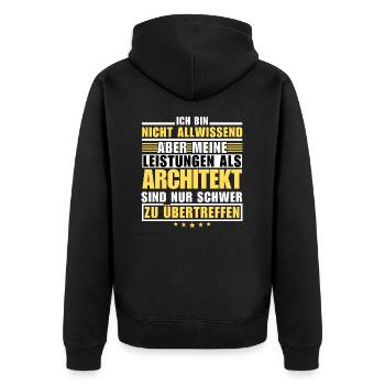 Unmatched performance as an architect - Unisex Premium Organic Zip Hoodie - black - Back - Nico (187cm)