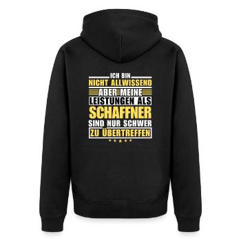 Unsurpassed performance as a conductor - Unisex Premium Organic Zip Hoodie - black - Back - Nico (187cm)