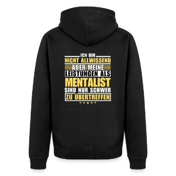 Unmatched performance as a mentalist - Unisex Premium Organic Zip Hoodie - black - Back - Nico (187cm)