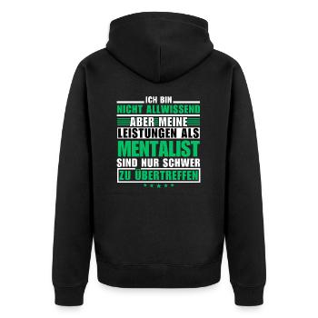 Unmatched performance as a mentalist - Unisex Premium Organic Zip Hoodie - black - Back - Nico (187cm)
